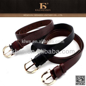 OEM cuir de vachette Wenzhou unique design ladies ceinture en cuir noir